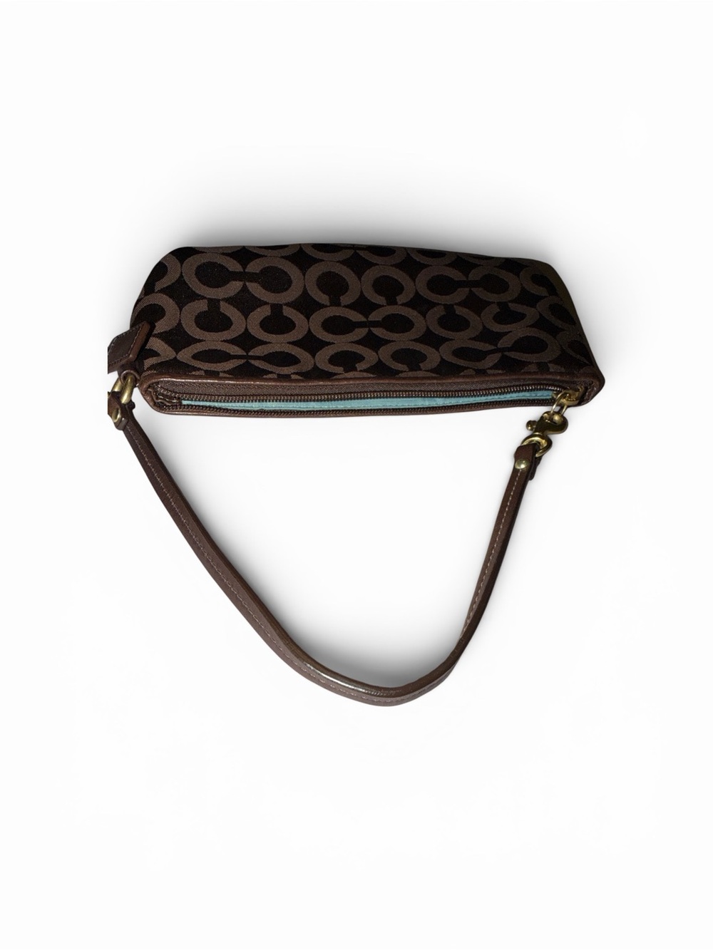Coach Brown Signature Wristlet with Gold Hardware - Picture 9 of 10